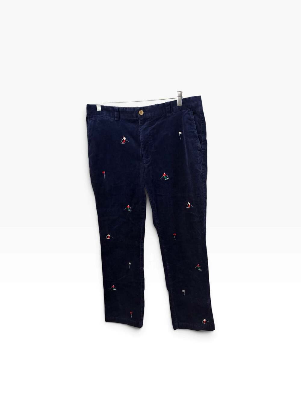 Vineyard Vines Men’s Corduroy Pants Navy Embroidered Skiers 36x32 Preppy Cotton